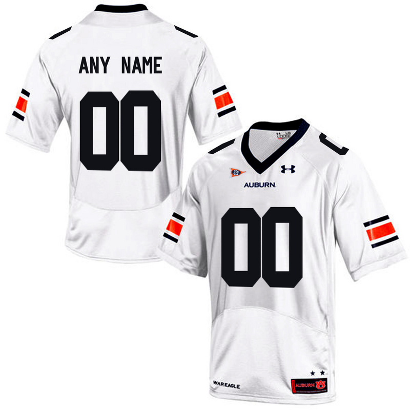 Men Under Armour Customized Auburn Tigers College Football Jersey  White